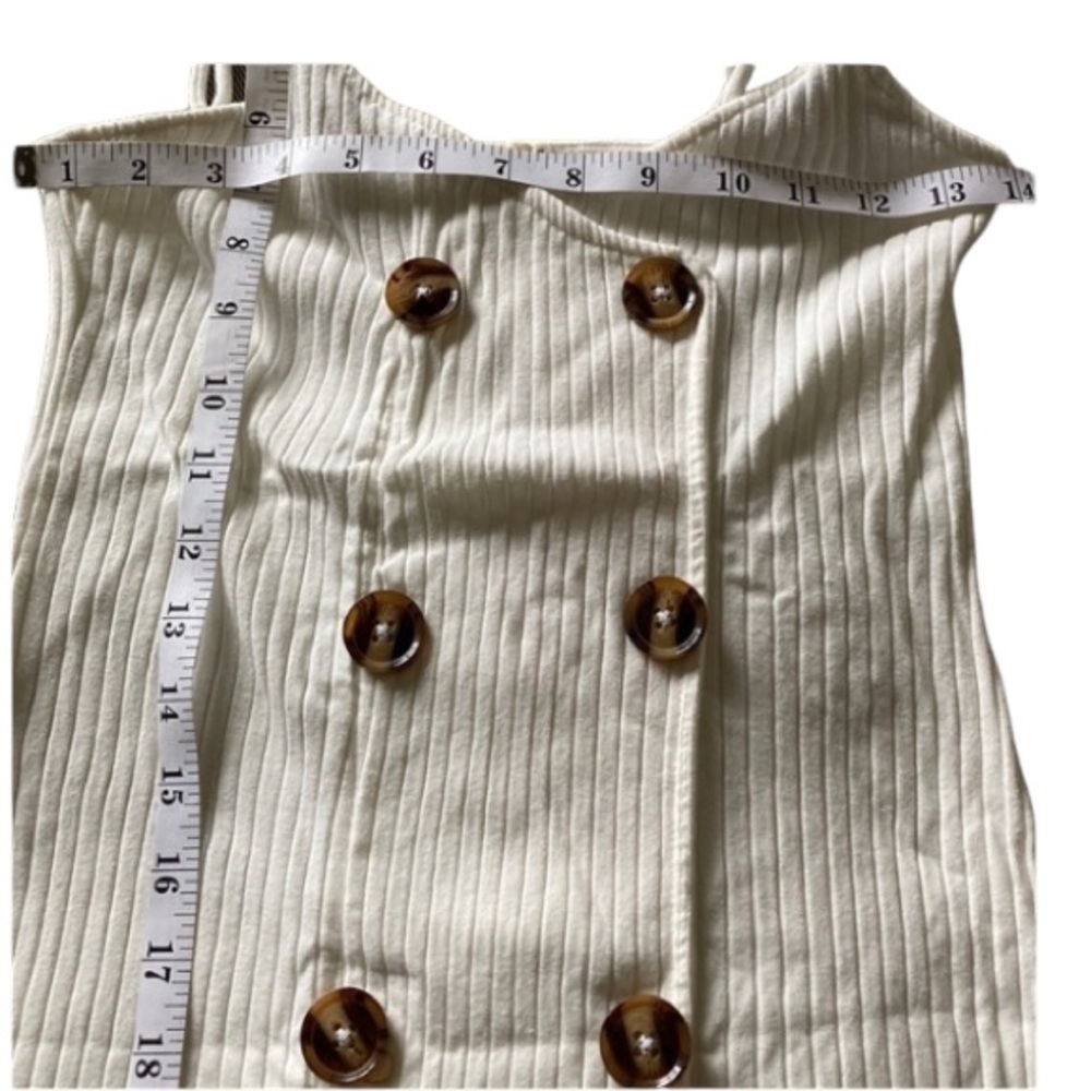 Button Front Ribbed Knit Slip Dress Size M - Picture 3 of 5